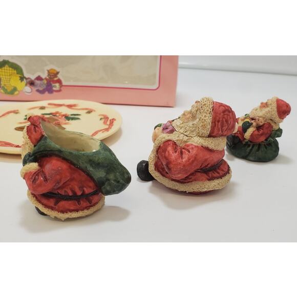 1994 Popular Imports Christmas Miniature Tea Set,  "Santa T Set" 10 Piece, IOB - Picture 6 of 11